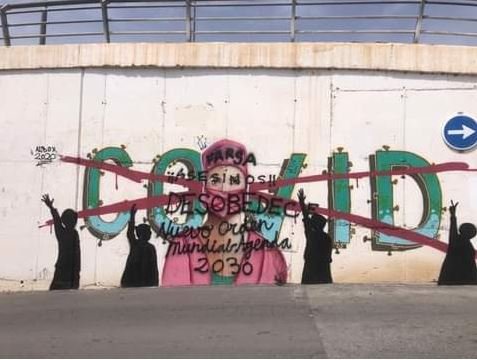 Albox COVID 19 Mural Vandalised in Spain's Almeria