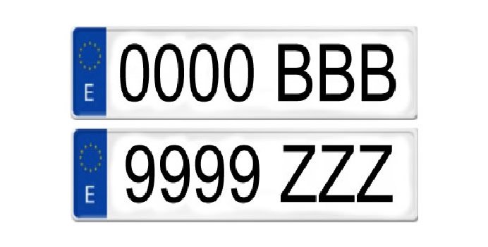 Nueve letras específicas están excluidas de las placas de matrícula españolas.