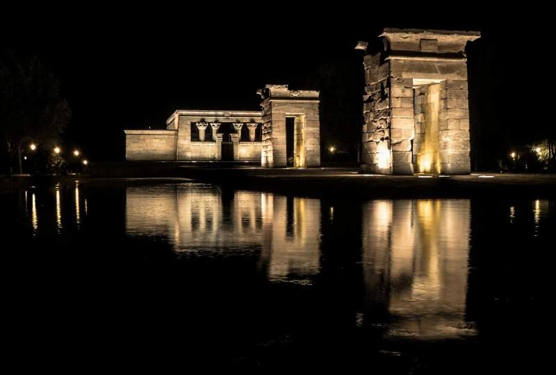 The Temple of Debod is the most romantic place to watch the sunset in Madrid. 