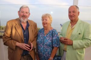 Journalist John Smith with Anne Bowles and Nigel Turner of La Cala Lions