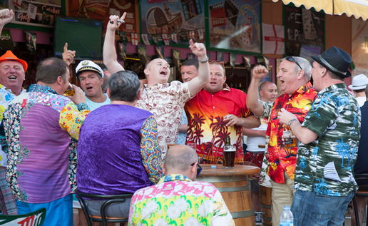 Image of a British stag party in Spain.