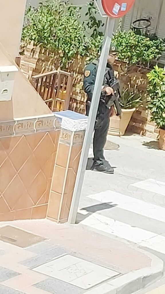 Armed police officer in la Cala de Mijas