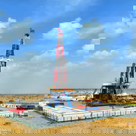 The drilling machinery in the Tarim Basin, China.
