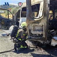 Image of ambulance that caught fire in Malaga municipality of Coin.