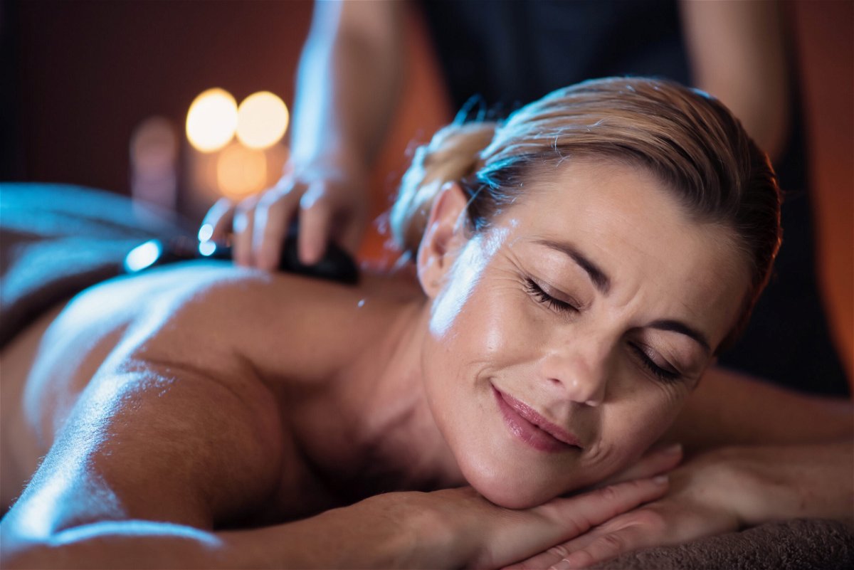 A woman enjoys a relaxing massage