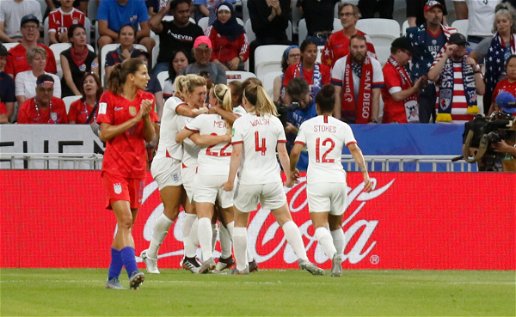 England Women celebrate against the USA