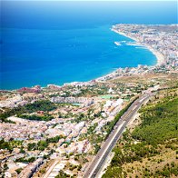 Aerial view of Málaga's coastline.