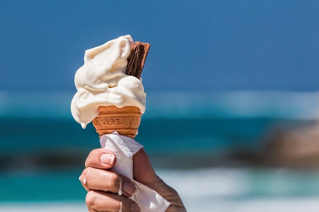 Person holding an ice cream