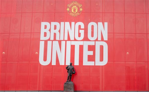 Message outside of Manchester United's Old Trafford.