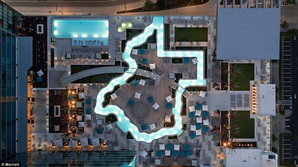 A pool in the shape of Texas