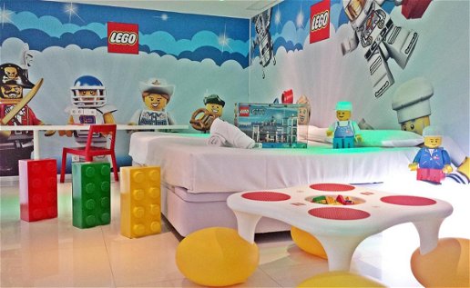 hotel room themed for Lego
