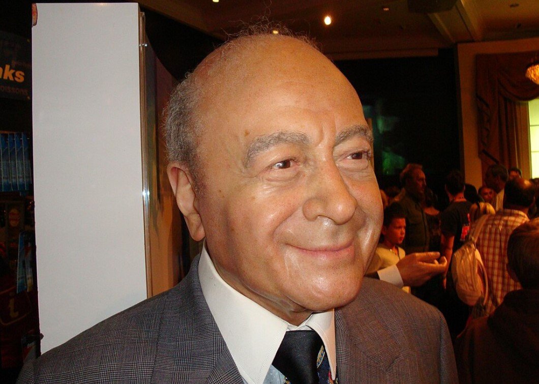 Harrods owner Mohammed al Fayed upon arrival to the cocktail