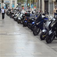 Image of mopeds parked in Malaga.