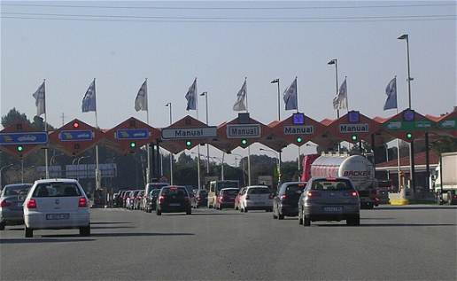 A toll booth near Barcelona