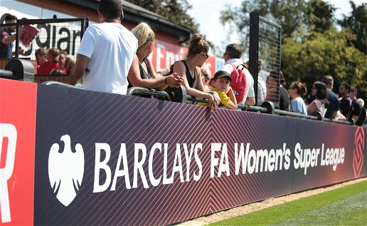 Advertising board for the Women's Super League.