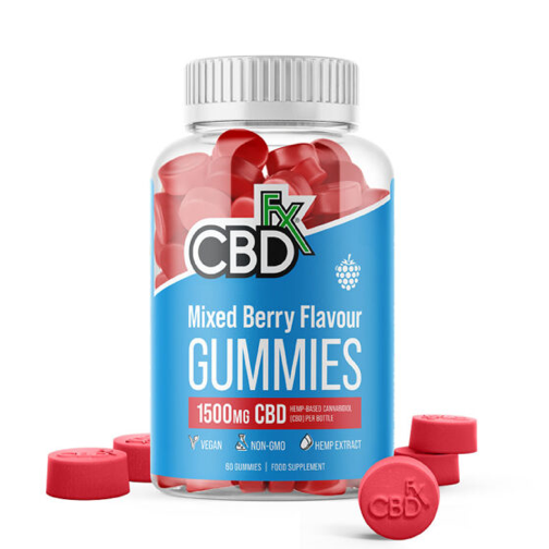 Jar of CBD Gummies red tablets