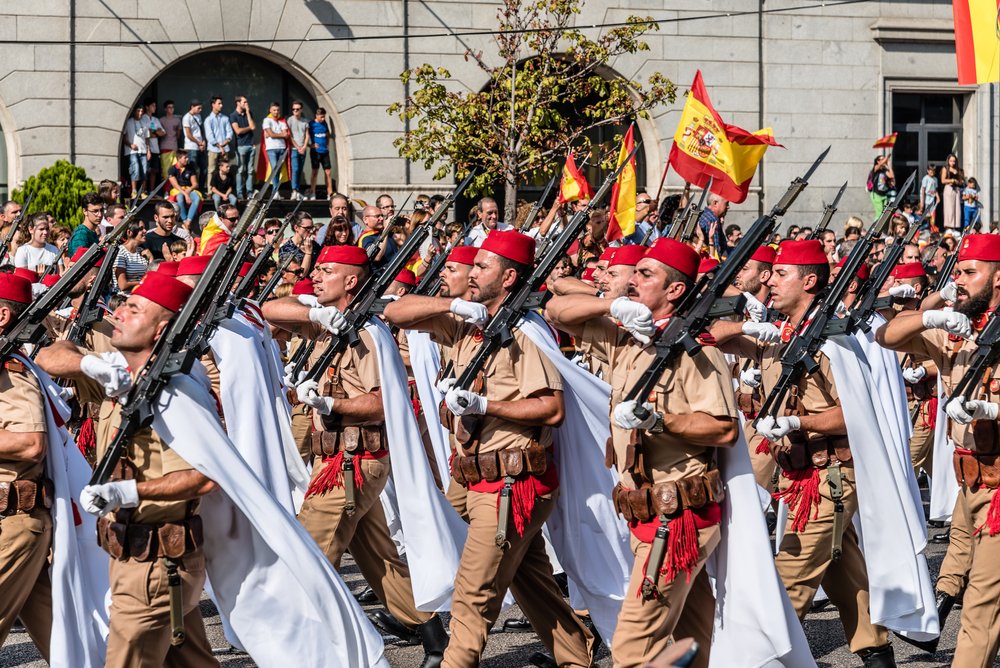 12 October Spain bank holiday parade