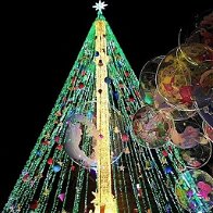 Christmas lights in Murcia city Spain