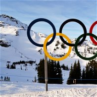 Image of the Winter Olympics logo in Canada.
