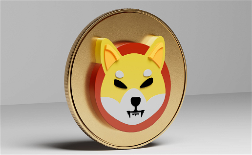 Picture of a Shiba Inu coin with the dog symbol standing out
