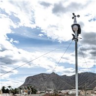 Weather station installed on the roof of the Granja de Rocamora Town Hall.