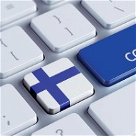 Keys on a keyboard with the shift key is blue with the word casino on button next to it with the Finnish flag