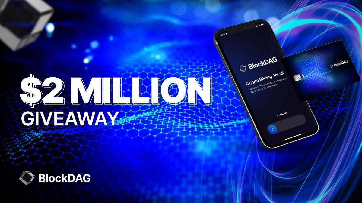 Blue background with a black mobile phone wording $2 million giveaway