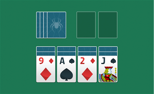 Green background with playing cards for solitaire