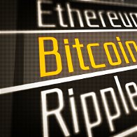 list of different cryptocurrency names on a board