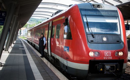 Red Deutsche Bahn train