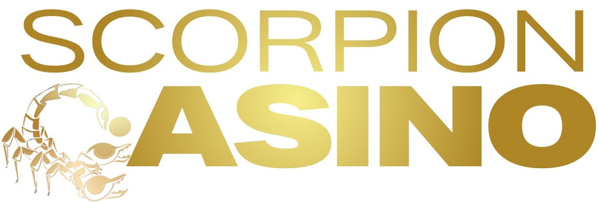Gold lettering on banner for Scorpion Casino