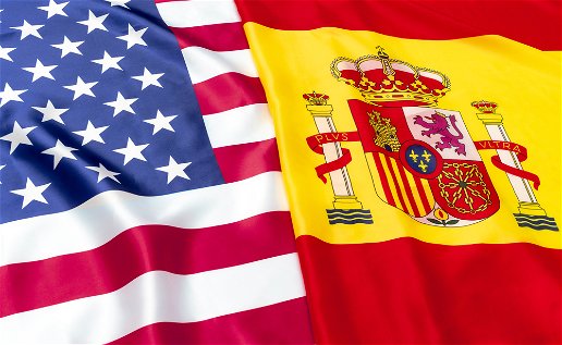 USA & Spanish national flags side by side