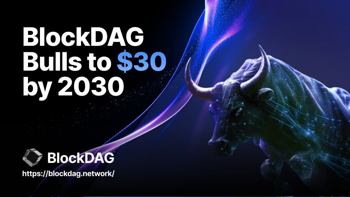 Black / Purple background with a bull to right of picture