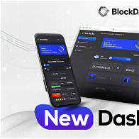 Mobile phone and Screen with a shot of a new dashboard for BlockDAG