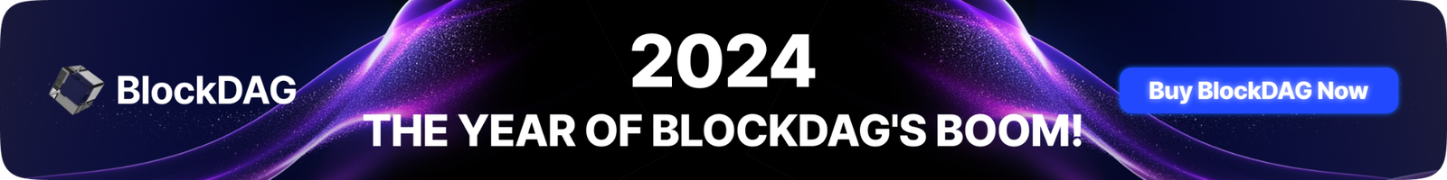 Purple/Black banner stating 2024 the year of BlockDAG