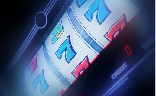 Slot machine wheel showing 3 number 7