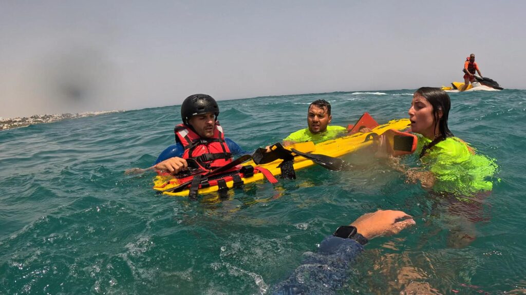 Lifeguards in the water training