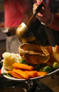 A traditional roast dinner from Black Flame carvery