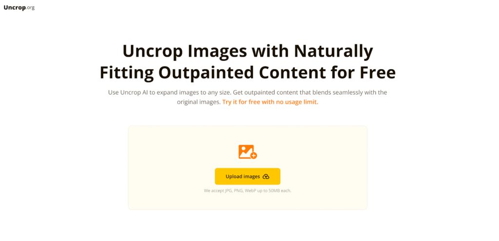 Uncrop review: A free AI Image Extender for expanding images in E-Commerce Euro Weekly News Uncrop.org homepage