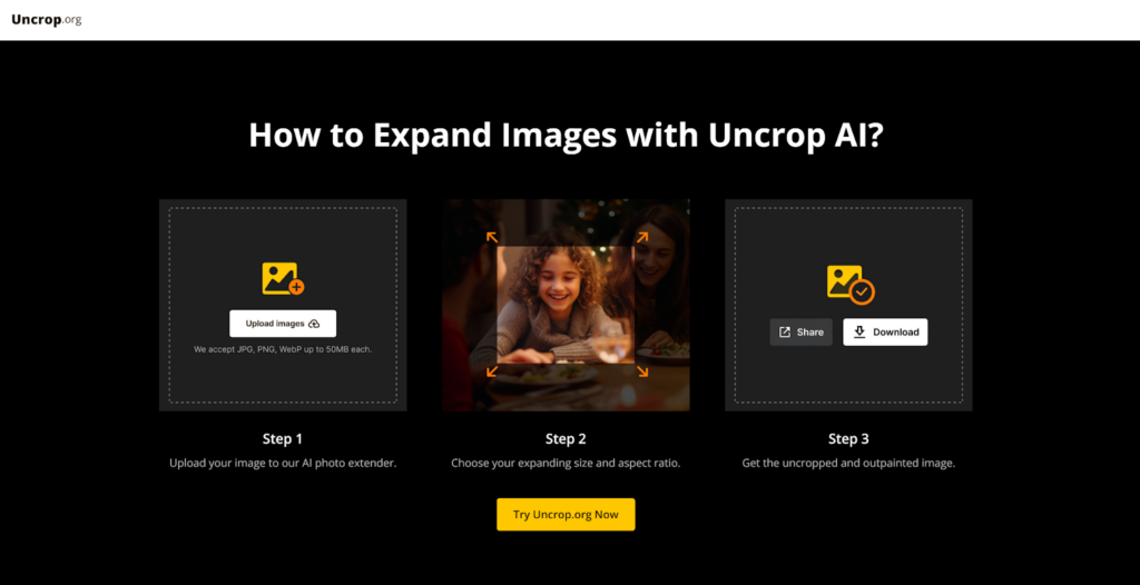 Uncrop review: A free AI Image Extender for expanding images in E-Commerce Euro Weekly News Uncrop.org web page