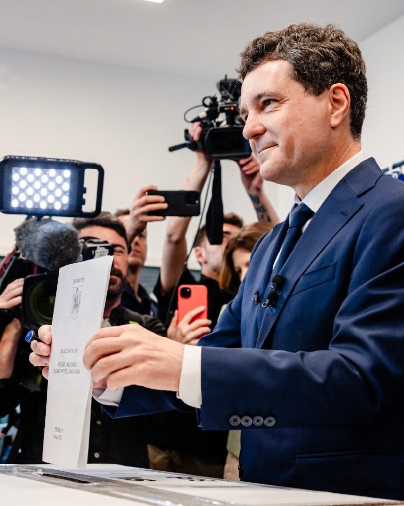 From football ultras to almost president: George Simion wins Romania’s first-round vote