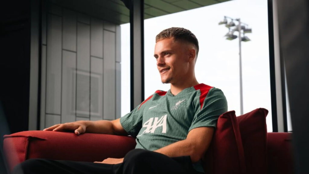 Florian Wirtz while being interviewed by Liverpool FC | Credits: Liverpool FC