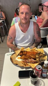 Martin from Mansfield tried but failed our Ron's Belly Buster Challenge