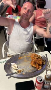 Martin from Mansfield tried but failed our Ron's Belly Buster Challenge