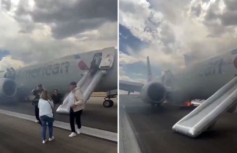 Birmingham Airport Turns into War Zone after Panic Landing
