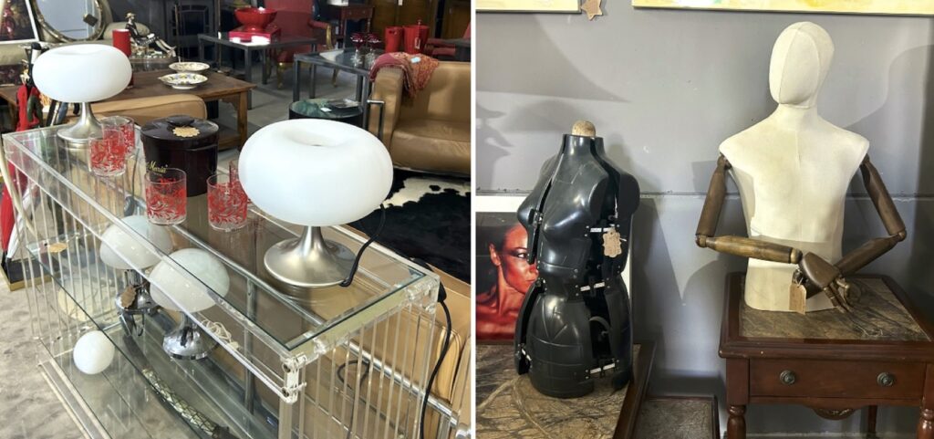 lamps, manequins and different furniture