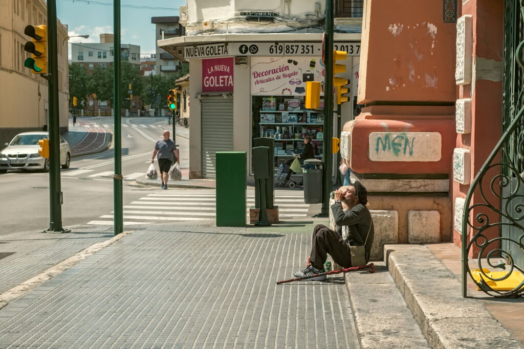 Beggar connected nan streets of Malaga
