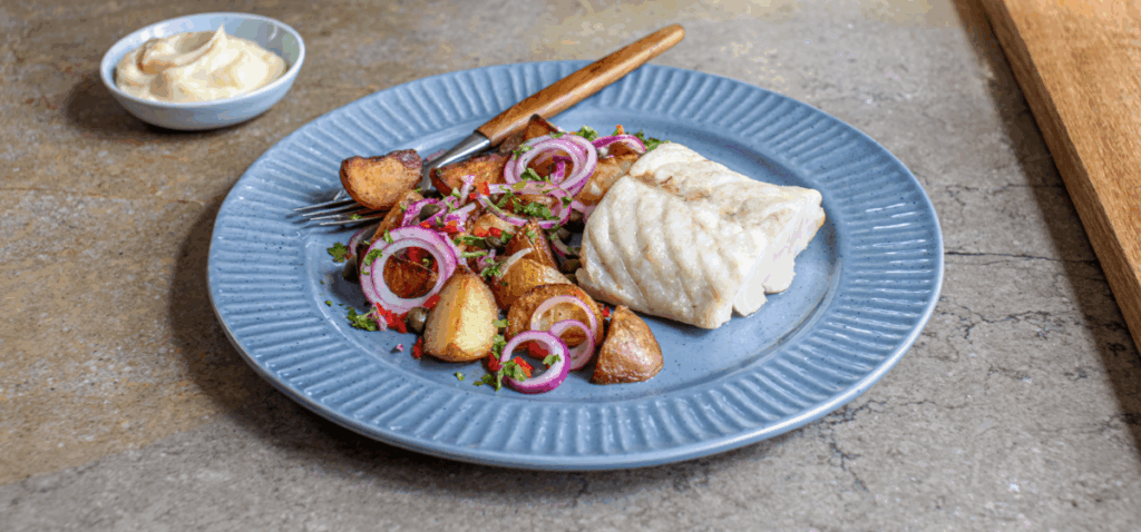 Saithe cooked