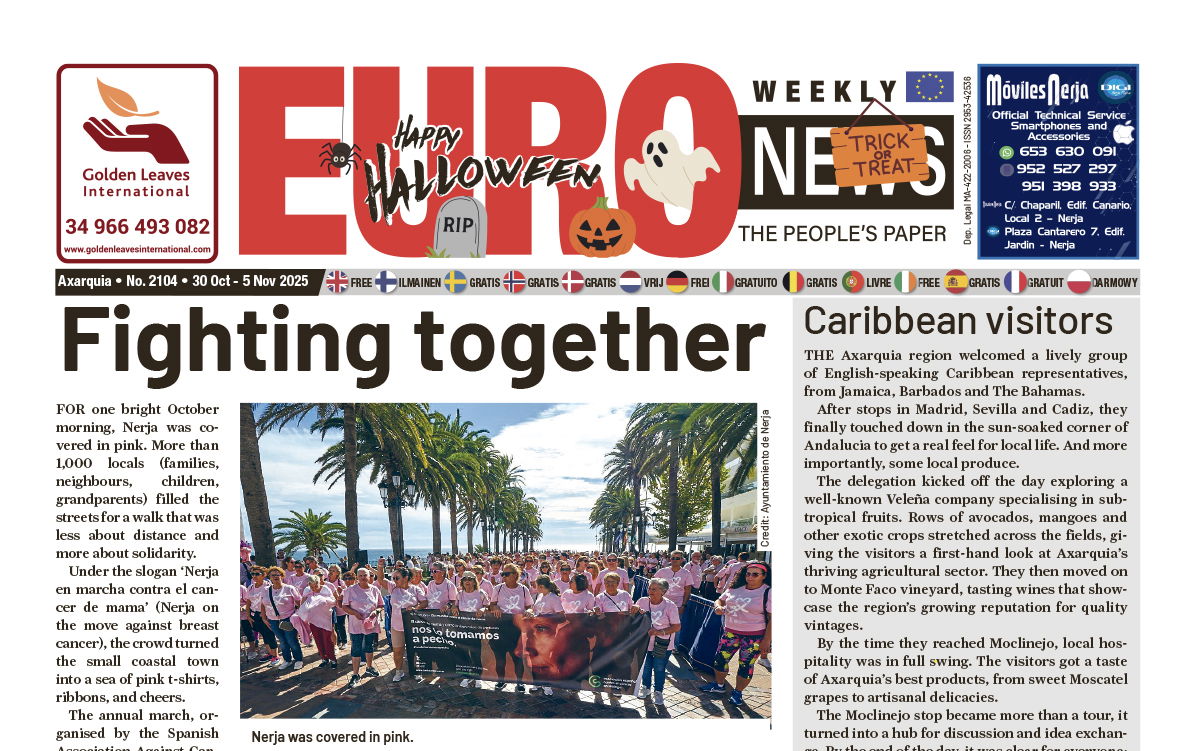 Axarquia newspaper 30 Oct - 5 Nov 2025