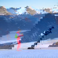 Skiing on the Italian Alps